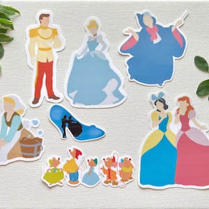 Cinderella Stickers: Water Bottle & Laptop Decals