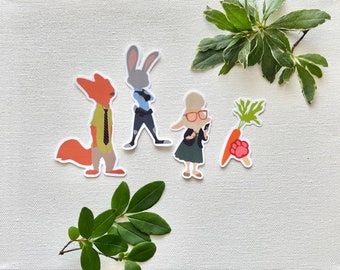 Zootopia Stickers: Judy Hopps, Nick Wilde, Bellwether