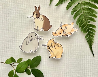 Waterproof Bunny Stickers: Laptop, Water Bottle Decals