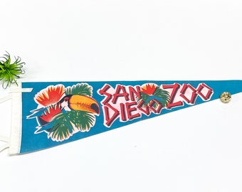 Vintage Zoo Pennant / San Diego Zoo / Vintage California Pennant / Vintage Souvenir Pennant / Vintage Pennant Souvenir