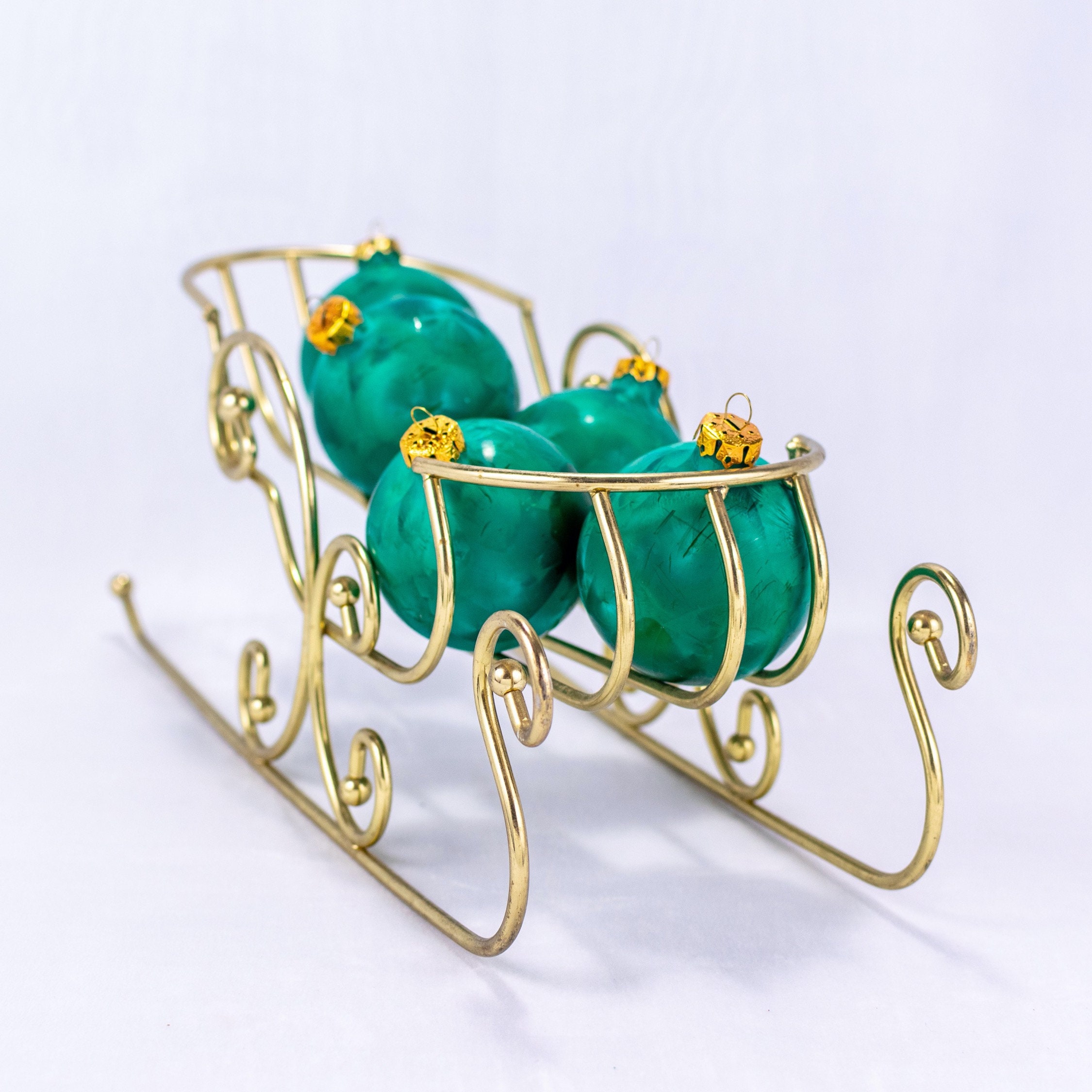 Brass Christmas Sleigh / Vintage Brass Sleigh / Brass Santa Etsy