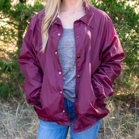 Vintage Maroon Windbreaker Vintage Burgundy Windbreaker Unisex Vintage Jacket Vintage Snap Coat Vintage Unisex Coat Etsy Israel