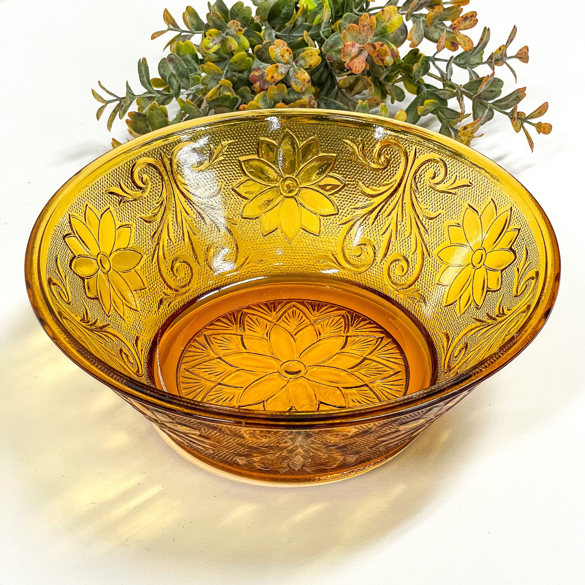 Amber Tiara Glass / Amber Indiana Glass / Early American Tiara Etsy