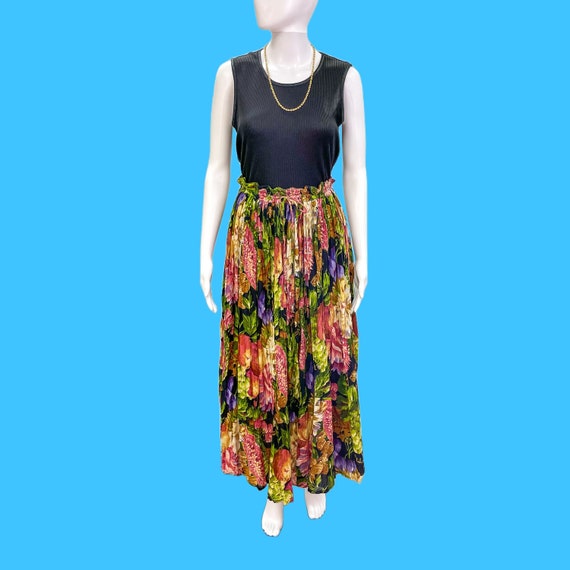 Vintage Broomstick Skirt / Vintage Floral Skirt / Wat… Gem