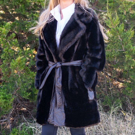 Faux Fur Coat / Vintage Faux Fur / Faux Fur Coat w