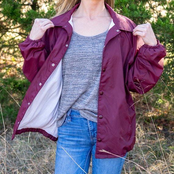 Vintage Maroon Windbreaker / Vintage 