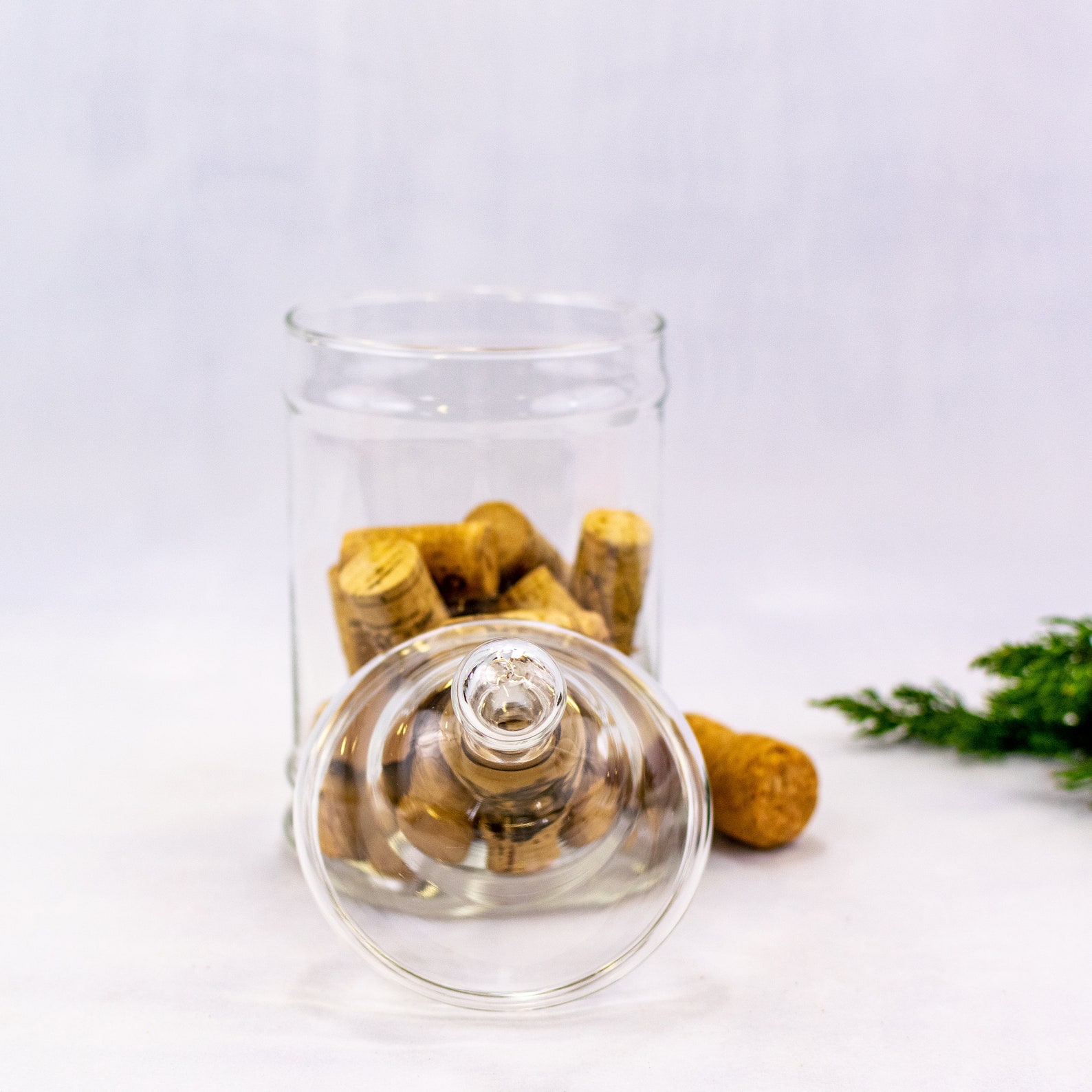 Glass Apothecary Jar / Bubble Lid Jar / Bubble Top Jar / Clear Etsy