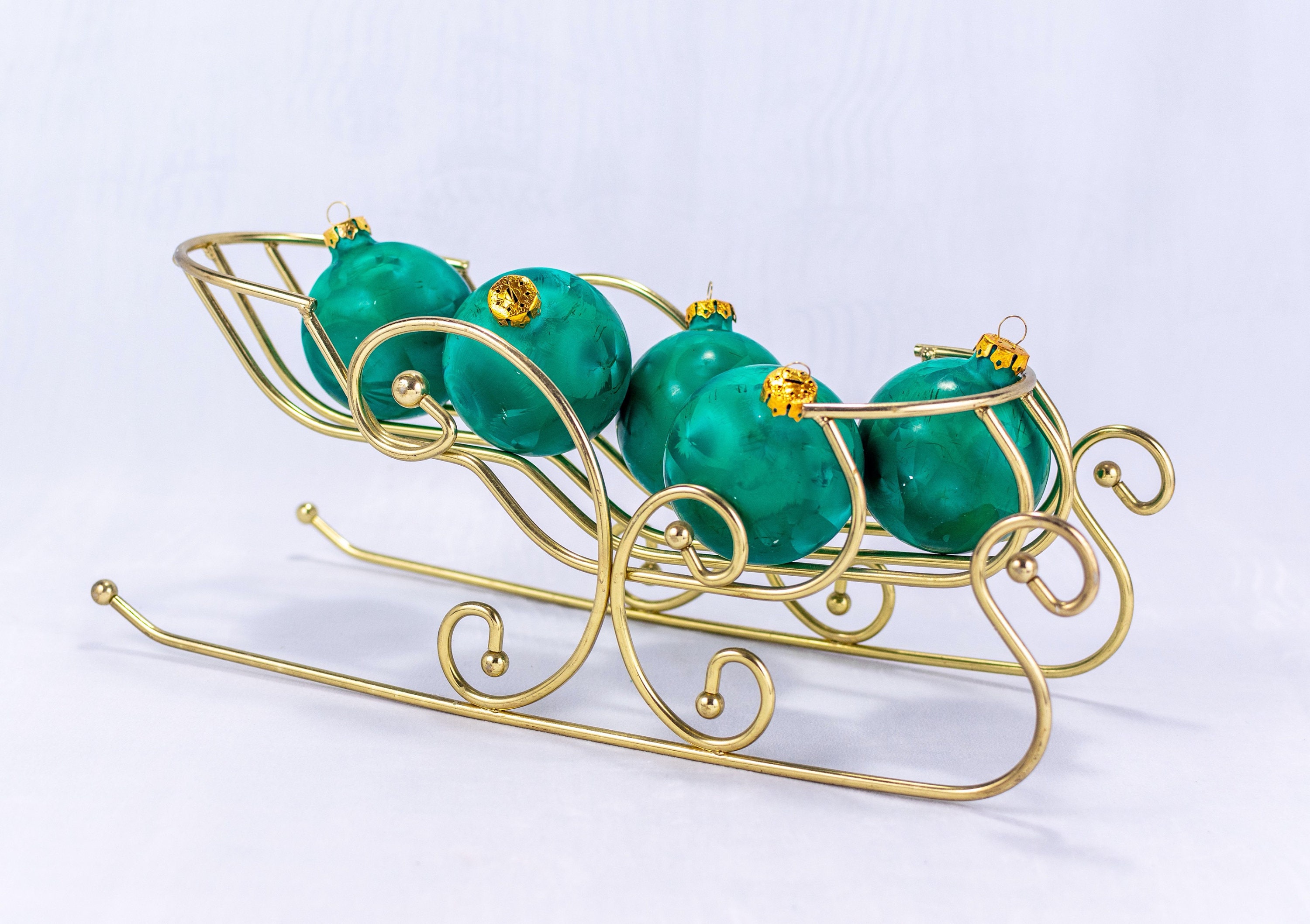 Brass Christmas Sleigh / Vintage Brass Sleigh / Brass Santa Etsy