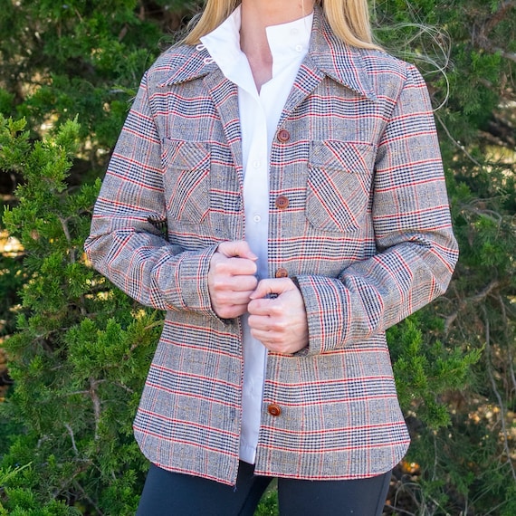 Lady Wrangler Plaid Jacket / Vintage Plaid Blazer