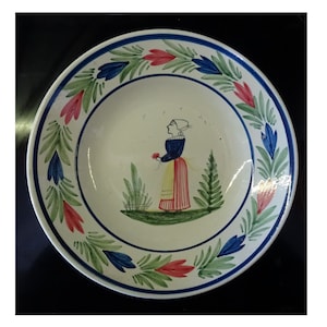 Quimper Breton Lady plate