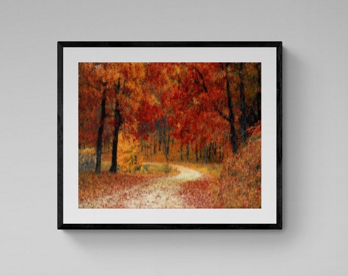 Forest Landscape Impressionist Scenery Digital Download, Great Landscape Picture for Living Room, Dining Room or Office Wall Décor