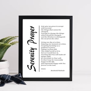 Serenity Prayer Print: Inspirational Christian Wall Art (Digital Download)