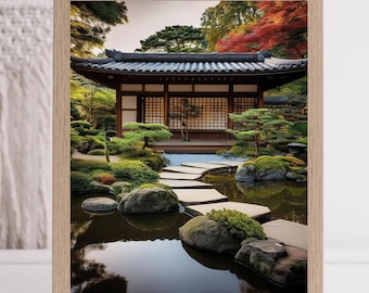 Serenity Zen Garden Digital Art Print | Instant Download Japanese-Inspired Wall Décor for Home, Office & Meditation Spaces