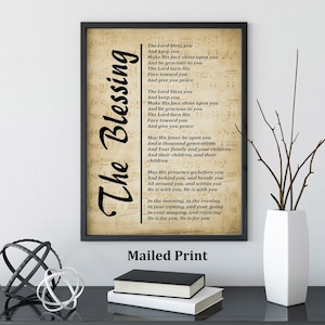 The Blessing Song Lyrics Print: Christian Home Decor