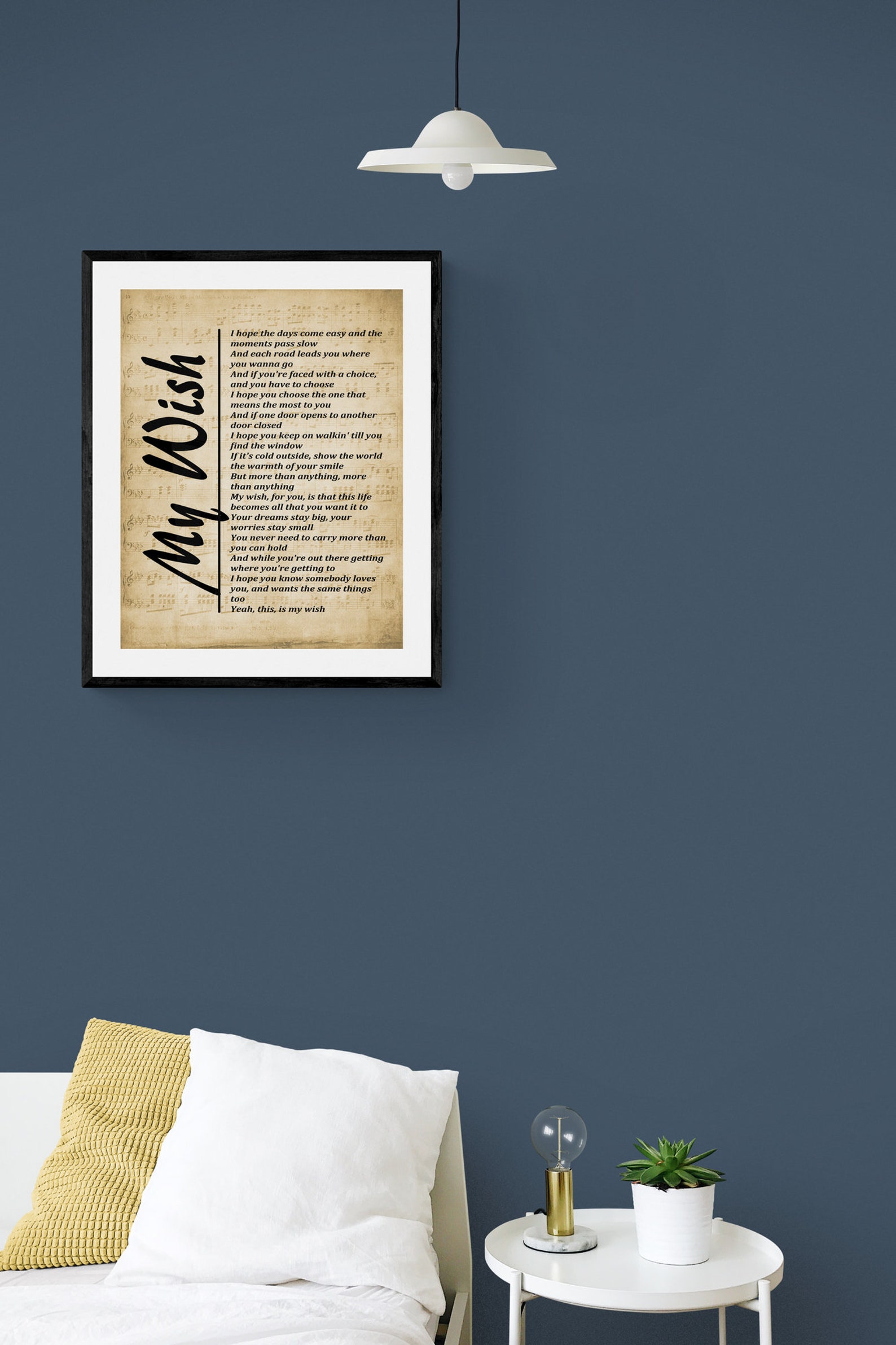 My Wish, Lyrics on Sheet Music, Print, Rascal Flatts My Wish Wall Art, Song Lyrics Wall Art ...