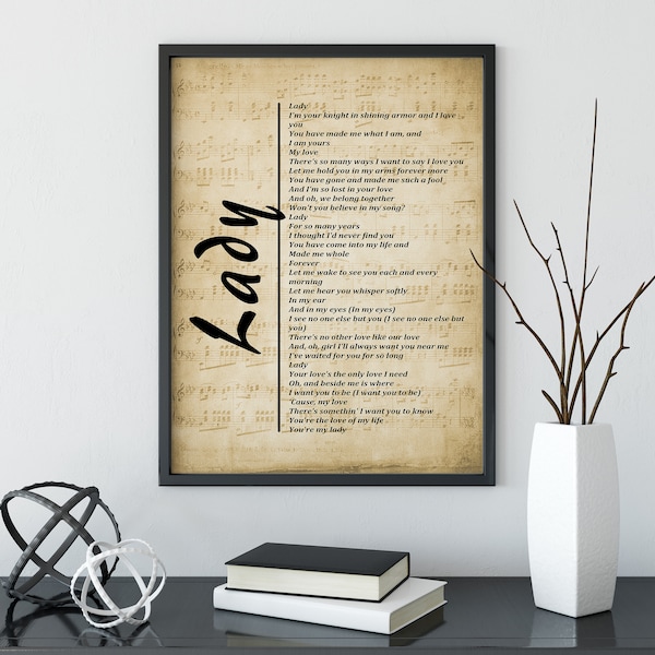 Music Lyrics Wall Art Etsy