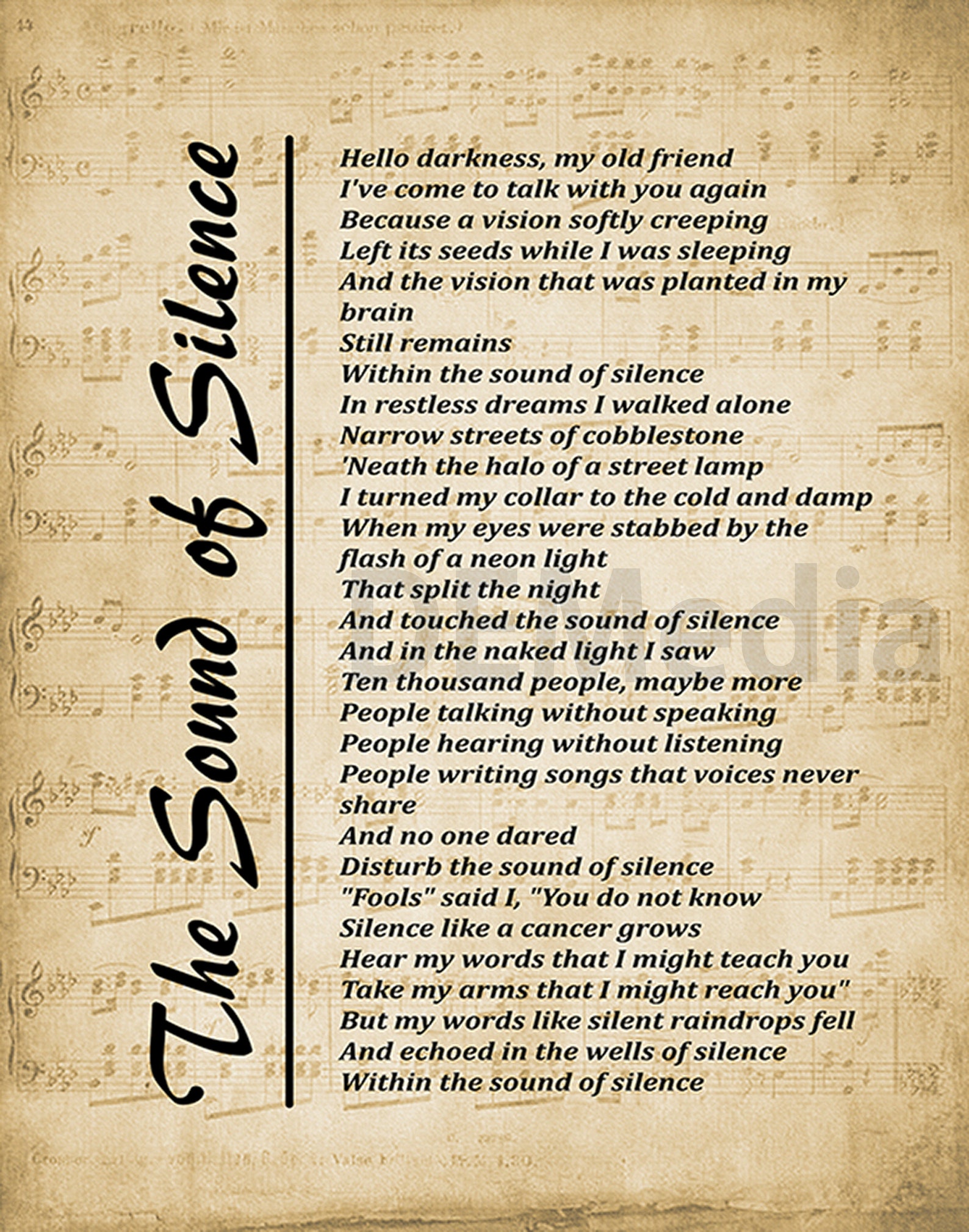 the sound of silence lyrics