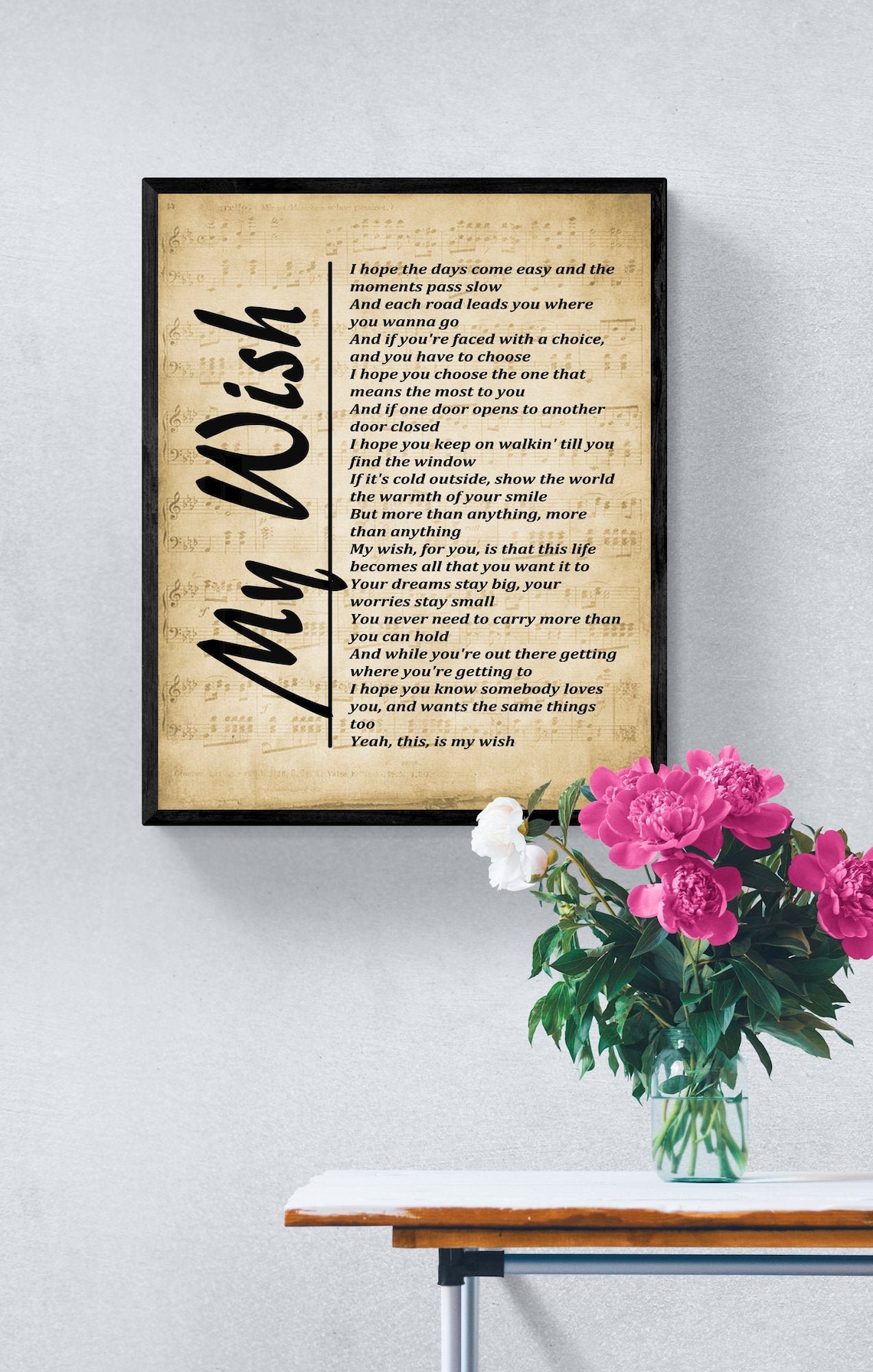 My Wish Lyrics Song Wall Art Digital Art Printable Etsy