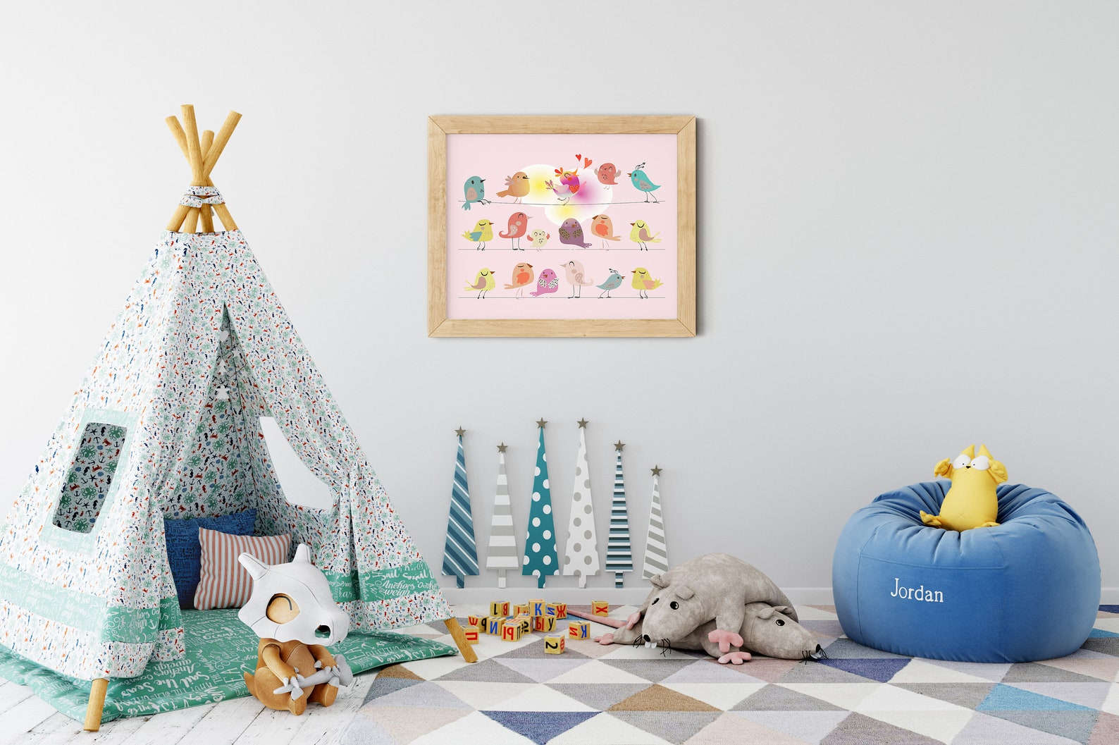 Nursery Wall Art Nursery Décor Happy Birds on a Wire Wall - Etsy