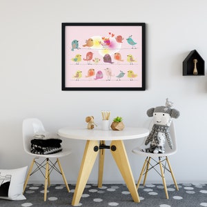 Nursery Wall Art Nursery Décor Happy Birds on a Wire Wall - Etsy