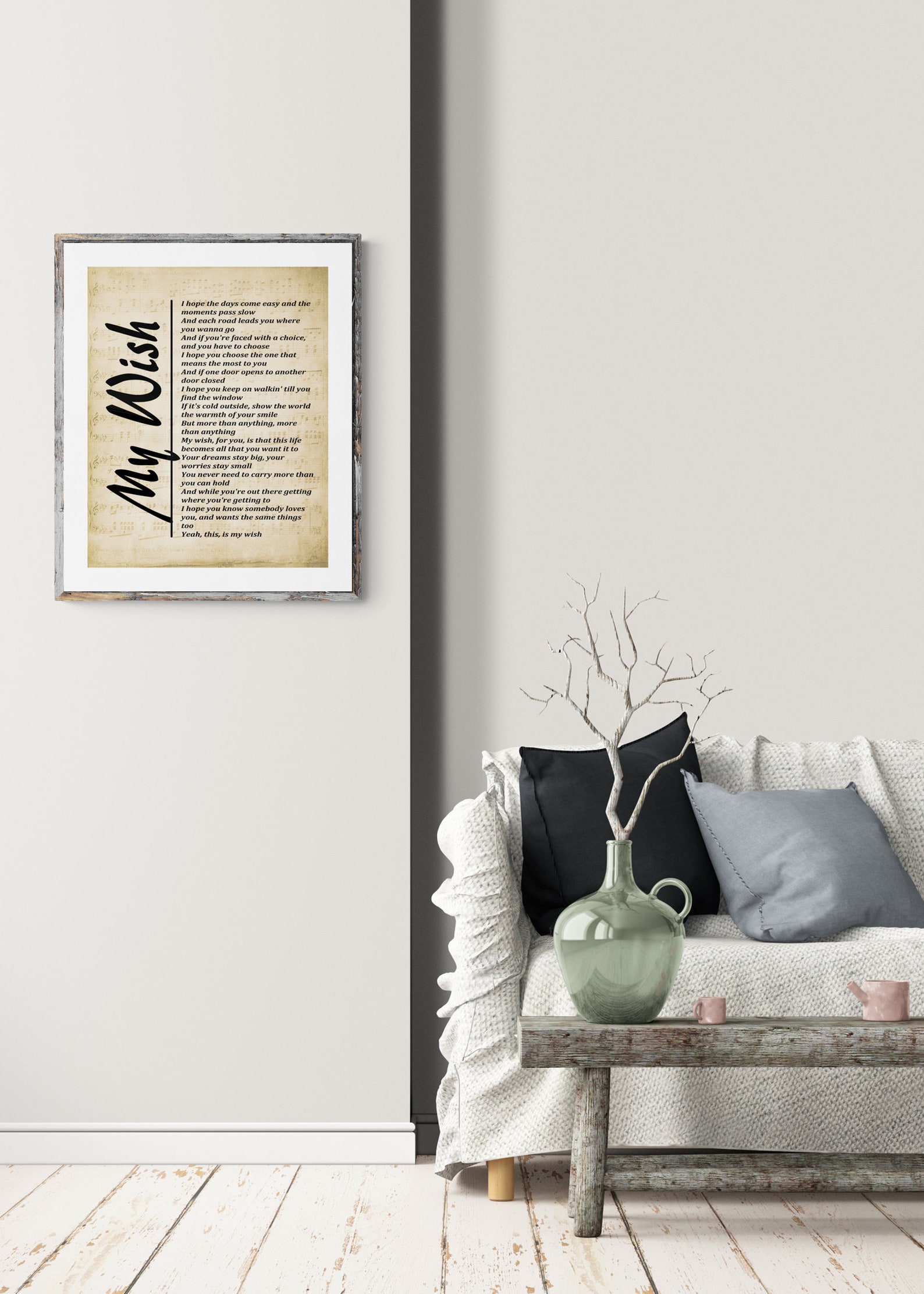 My Wish, Lyrics Song Wall Art, Digital Art Printable, Bedroom/living ...