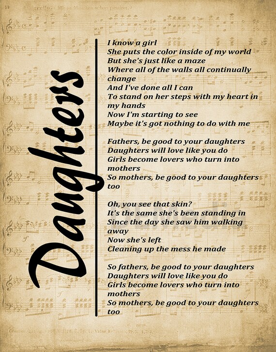 Daughter Band Lyrics