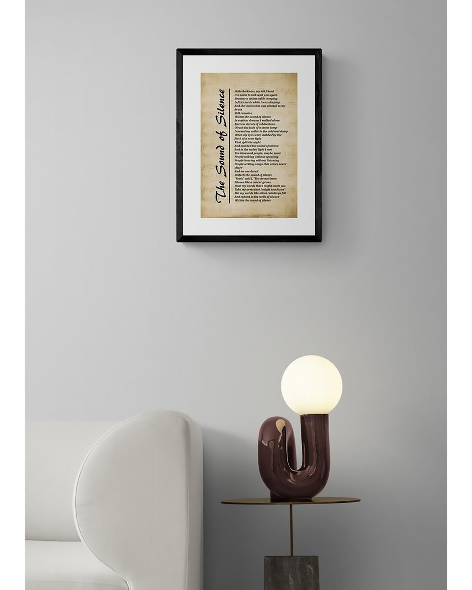 The Sound of Silence Lyrics Digital Print Lyrics Picture Etsy