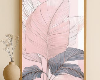 Serene Botanical Wall Art: Elegant Floral Print for Calming Home Décor - Nature Lover Gift - Serene Nature Print