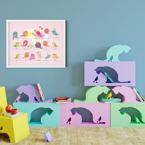 Nursery Wall Art Nursery Décor Happy Birds on a Wire Wall - Etsy