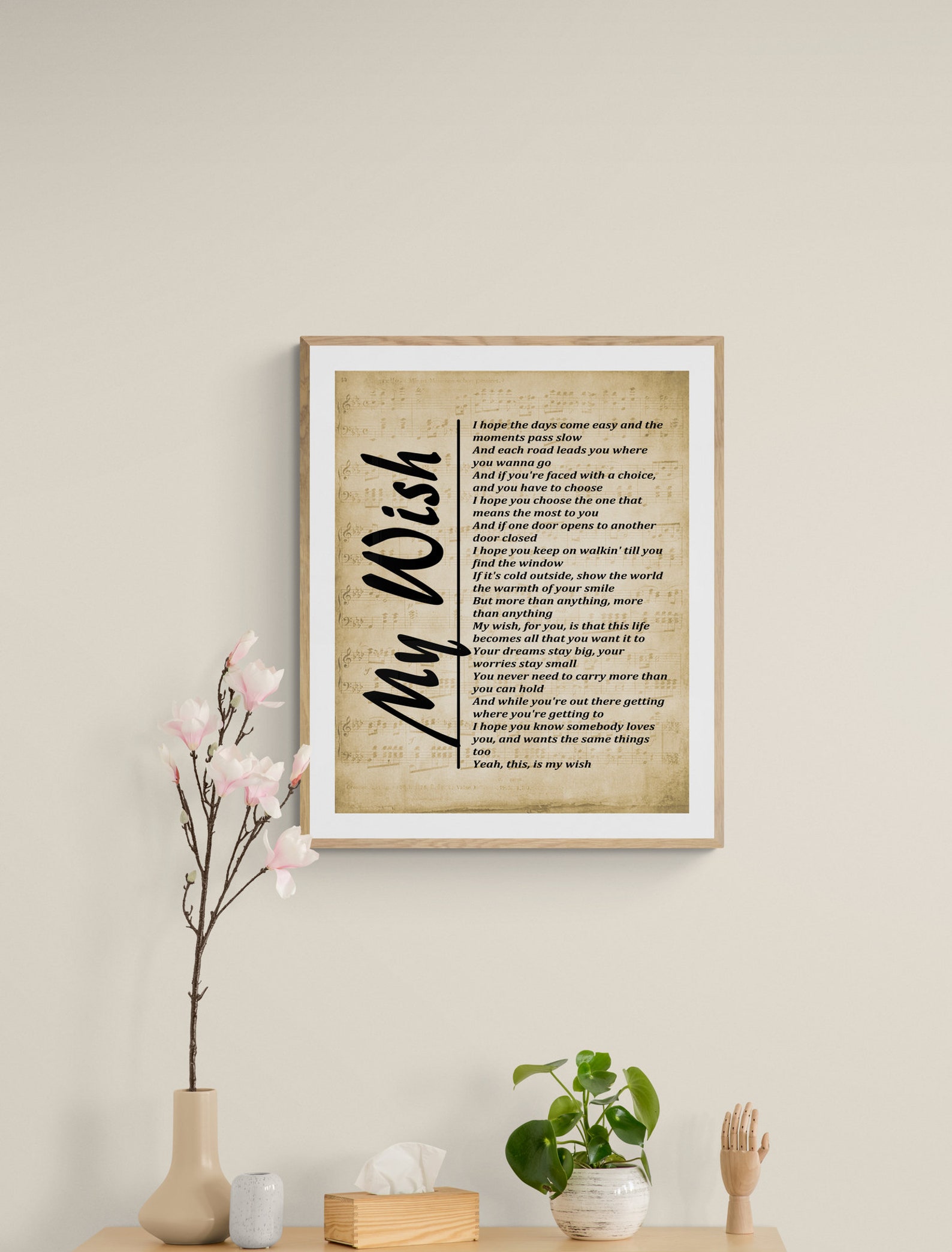 My Wish, Lyrics Song Wall Art, Digital Art Printable, Bedroom/living ...