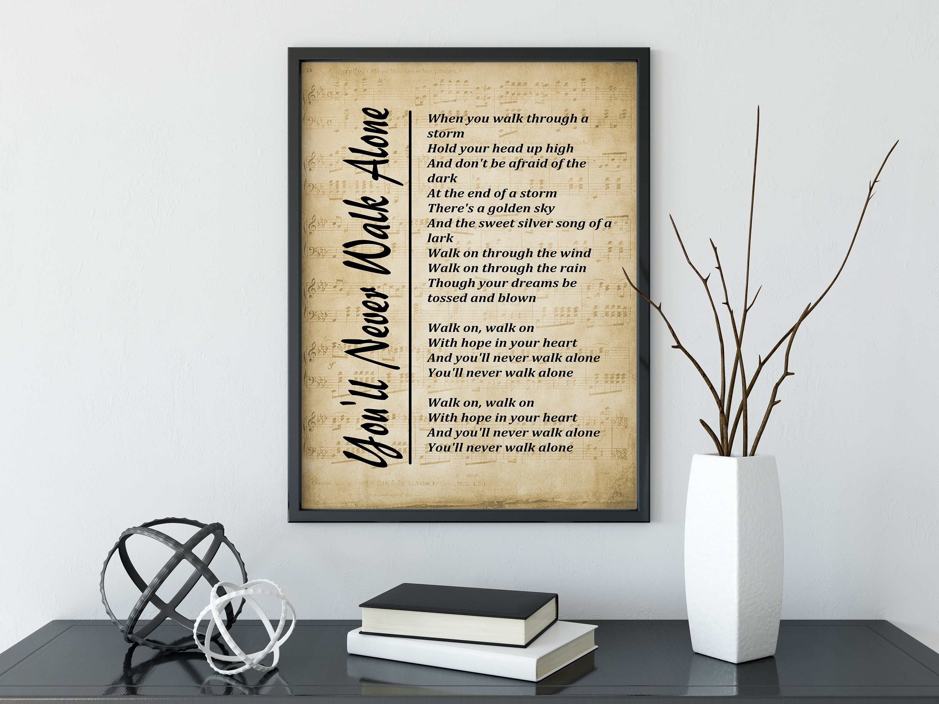 You Ll Never Walk Alone Song Lyrics Printable Wall Art Etsy Uk