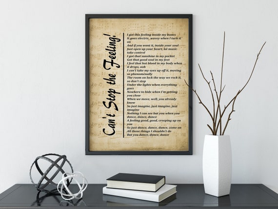 Can'T Stop This Feeling Lyrics On Sheet Music Background, Song.