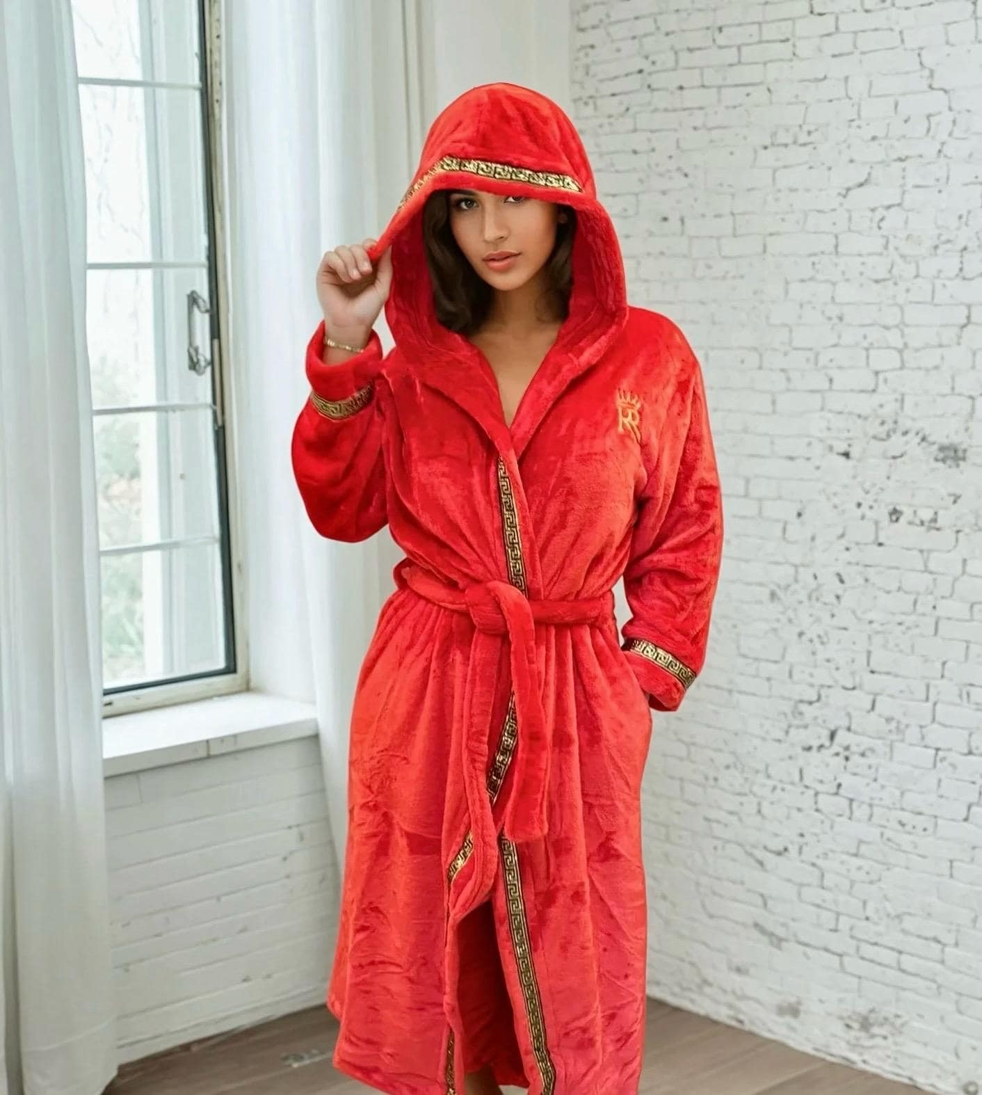 Fleece Robe Rocky Housecoat Red And Gold Fleece Robe Men