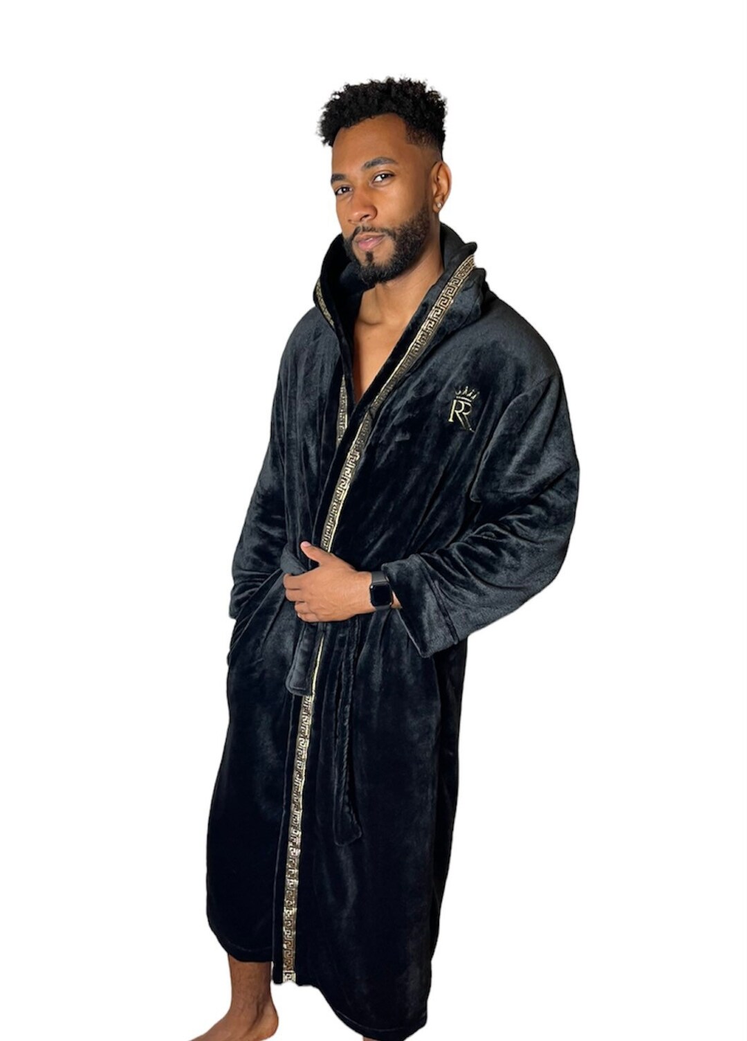 greek key bathrobe