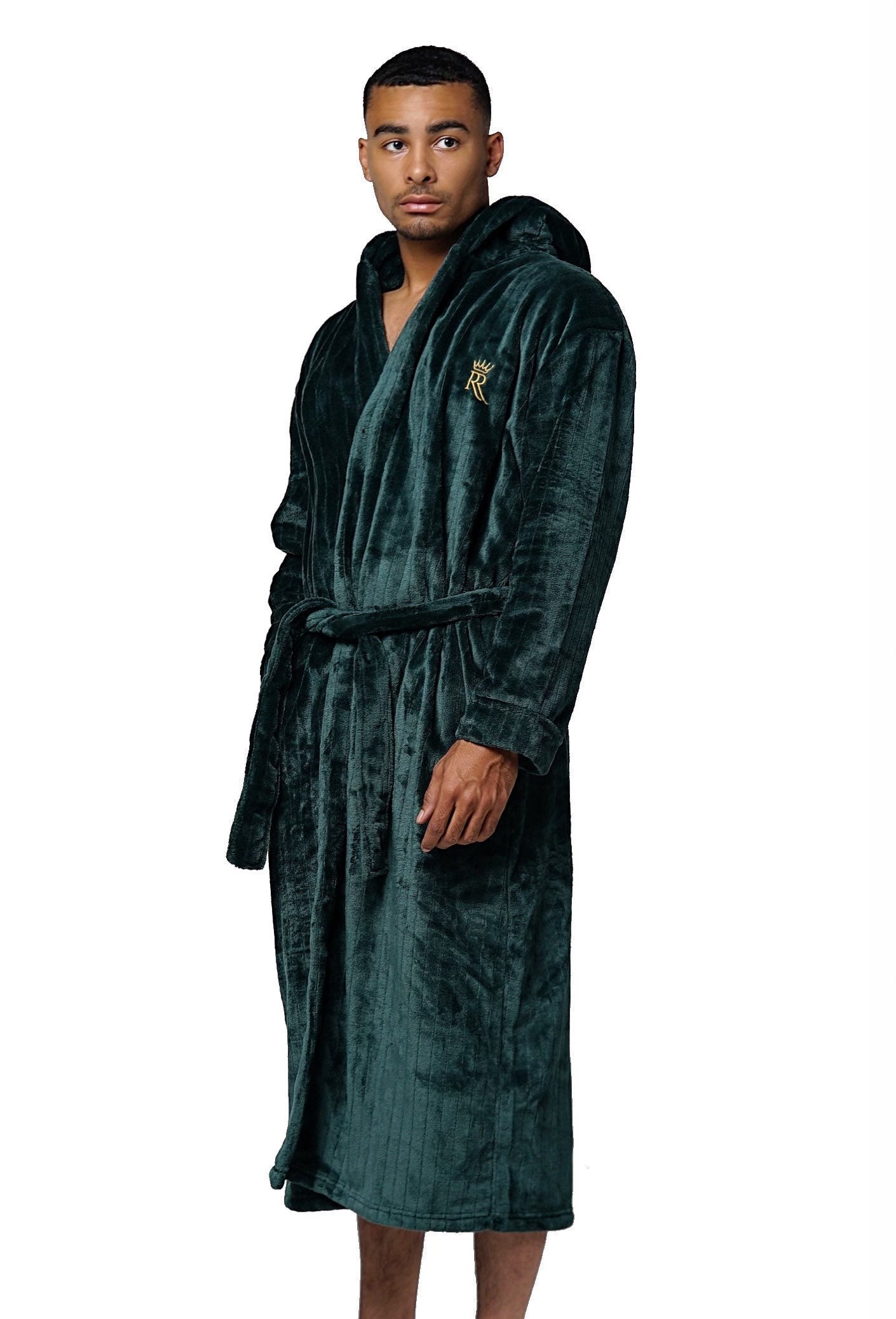 Hooded Green Royalty Robe super soft plush fleece spa robe Etsy