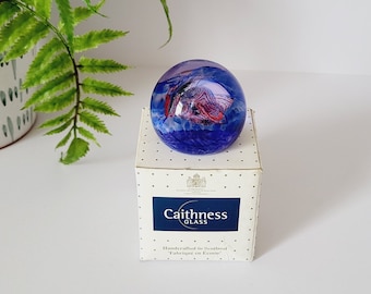 Small Vintage Collectable Caithness 'Millennium Miniature' Paperweight - Scotland - Diameter 5.5 cm