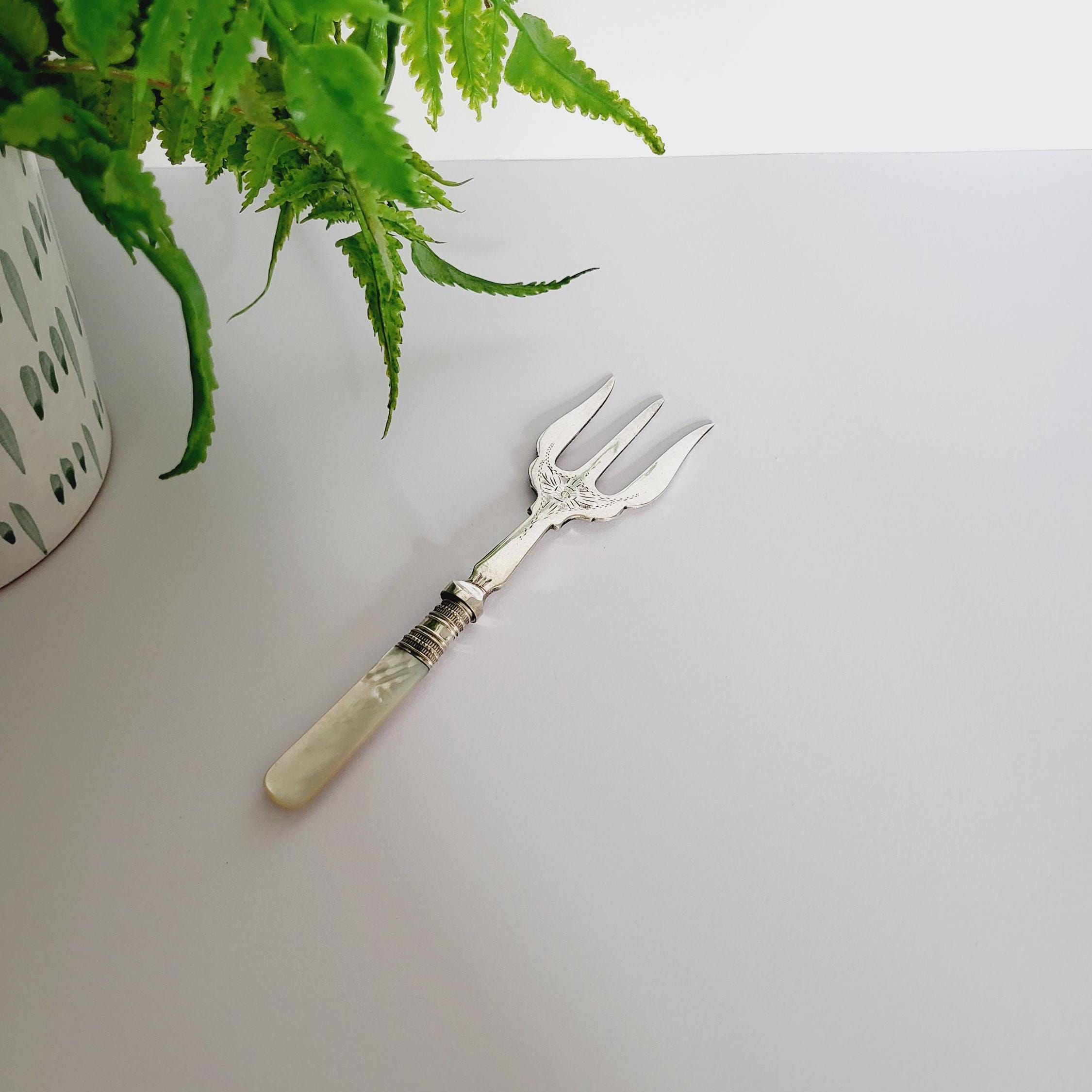 装飾的な短いマザーオブパール柄の肉/パンフォーク/ビュッフェフォーク