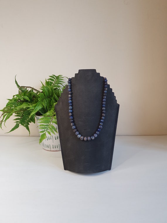 Stunning Vintage Lapis Lazuli Necklace With 925 S… - image 1