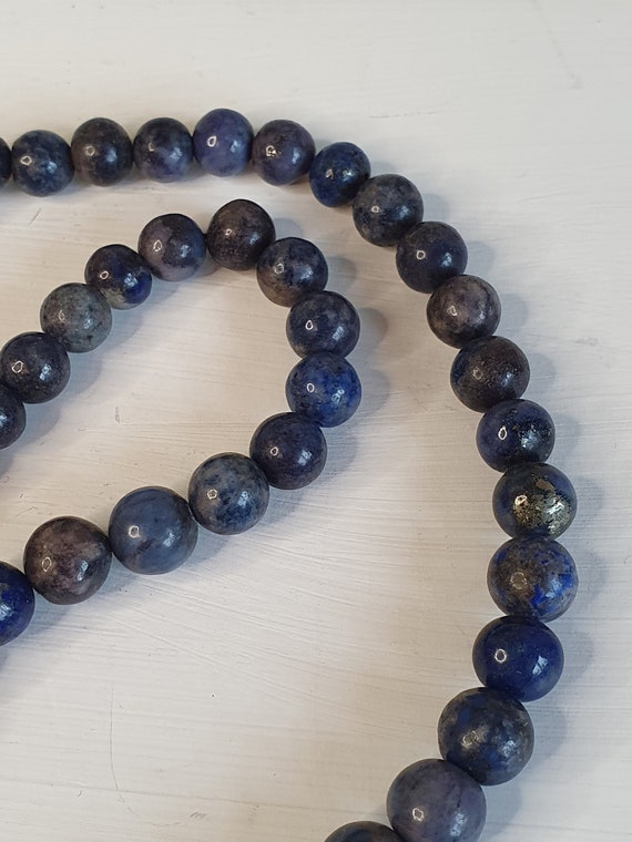 Stunning Vintage Lapis Lazuli Necklace With 925 S… - image 7