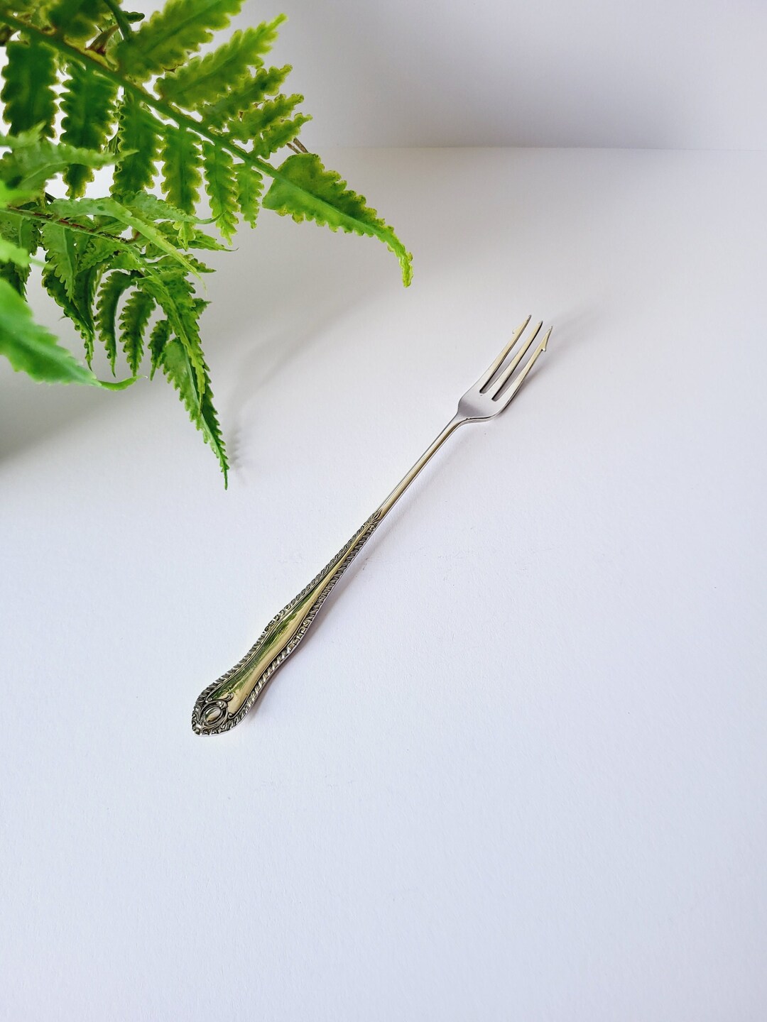Ornately Decorated Silver Plated Pickle Fork 19 Cm Length Etsy