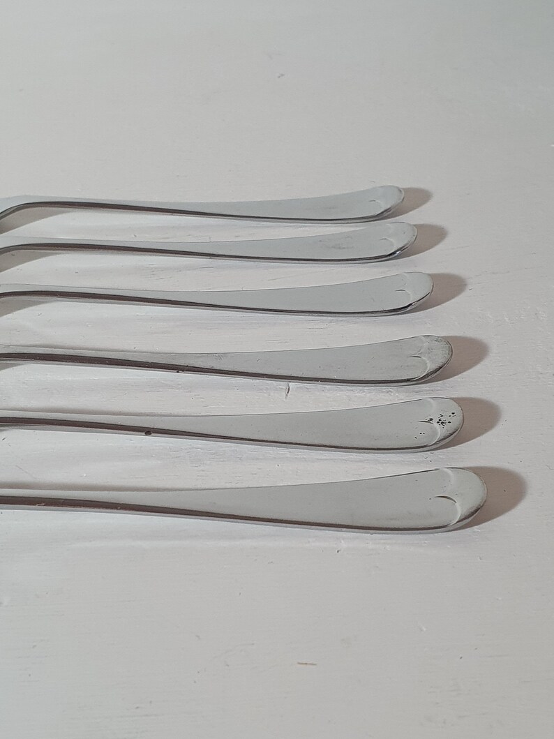 Made In England Sheffield Set of 6 Vintage Forks Platirium Stainless Chromium Plate