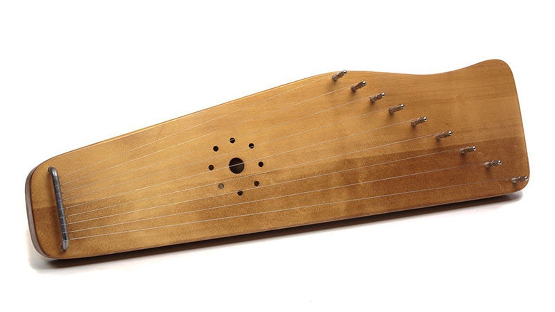 Gusli russian harp psaltery 9 stringed with wave. Oak color Etsy