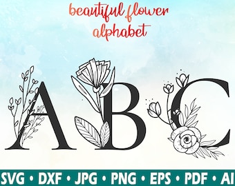 Download Flower Alphabet Svg Flower Letters Svg Monogram Cut Files ...