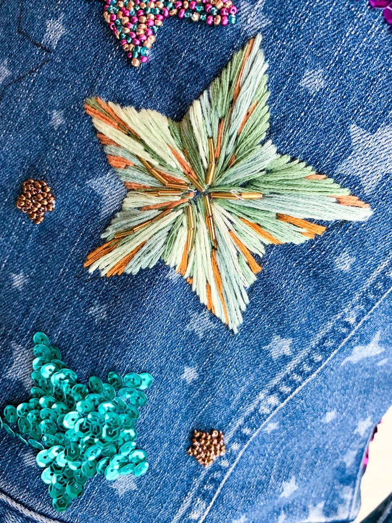 Star Denim Jean Jacket With Pockets