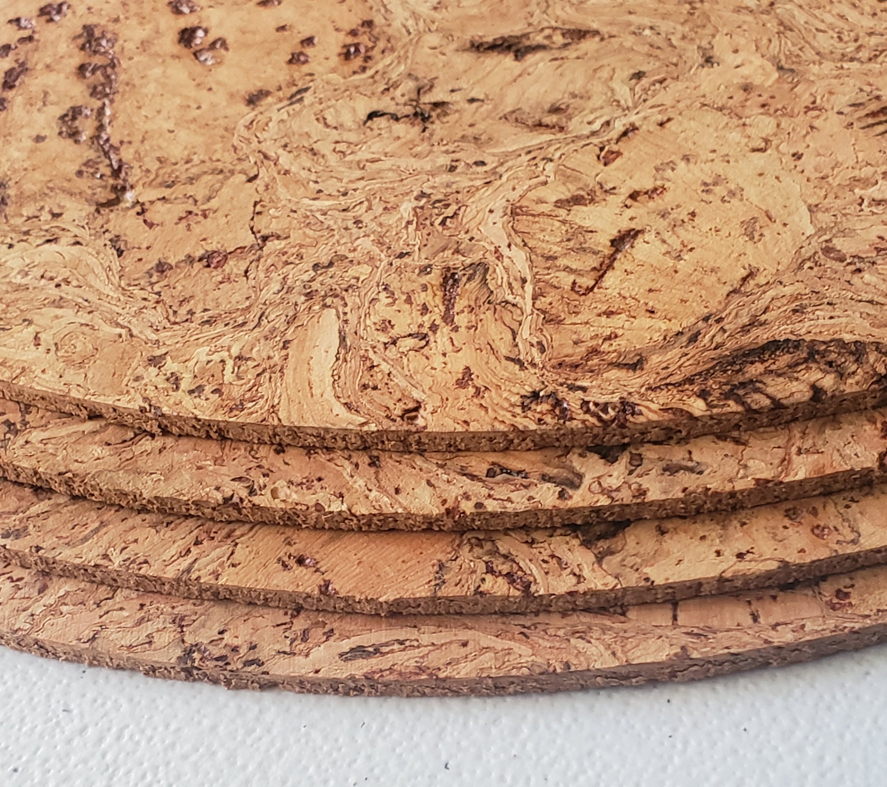 Round Cork Placemats Table Mats Dining Set of 4 Natural Cork Etsy