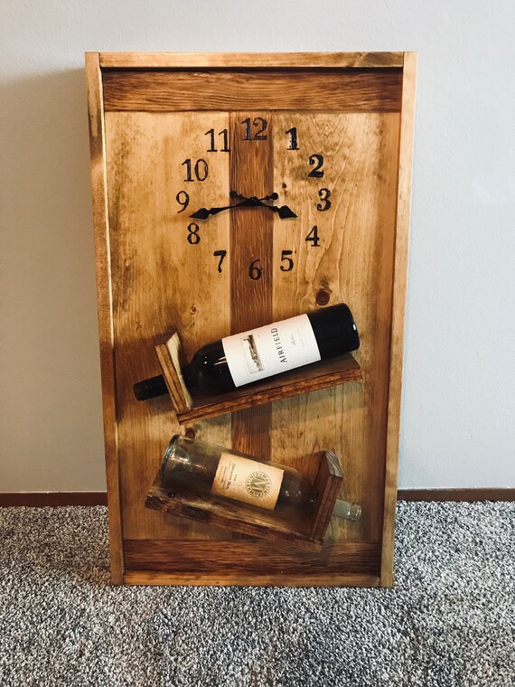 Clock wine rack deals