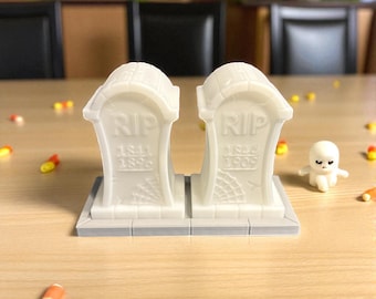 Halloween Tombstone Salt and Pepper Shakers – 3D Printed Gothic Table Décor