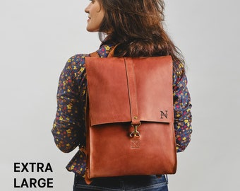 Sac à dos en cuir pour ordinateur portable, cadeau personnalisé pour sac à dos pour femme, sacoche en cuir, sac à dos pour ordinateur portable, sac à dos de travail de bureau pour femme, sac à dos de voyage