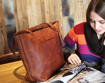 Bolso de mano de cuero, bolso de mujer personalizado, bolso de cuero para portátil, bolso de viaje para mujer, bolso de hombro, bolso de mano de cuero, regalo de aniversario para mujer