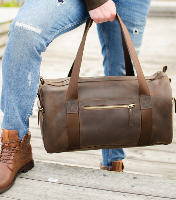 Leather Travel Bag, Leather Weekender Bag, Personalized Holdall Bag, Large Luggage Bag, Overnight Bag, Men's Gym Bag, Duffle Luggage